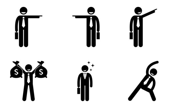 businessman poses and actions