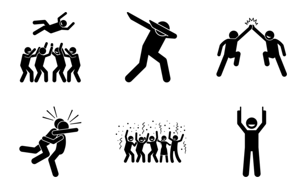celebration poses and gestures