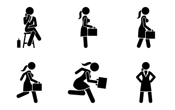 businesswoman basic action postures