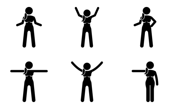 woman standing actions and movements