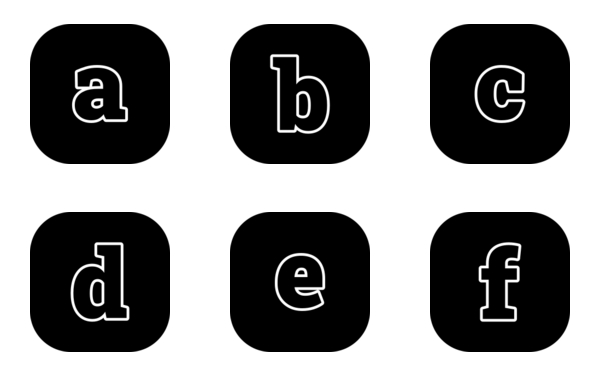 Small Letters a to z Icon Pack | Black fill | 26 .SVG Icons