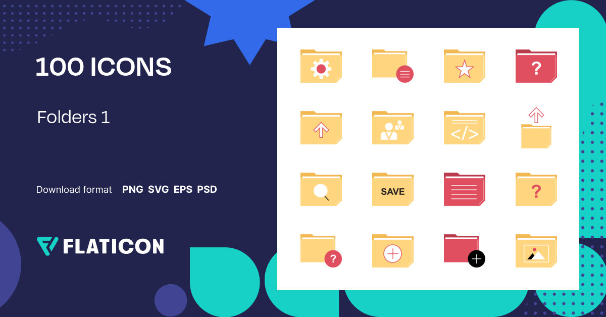 Folders 1 Icon Pack | 100 .SVG Icons