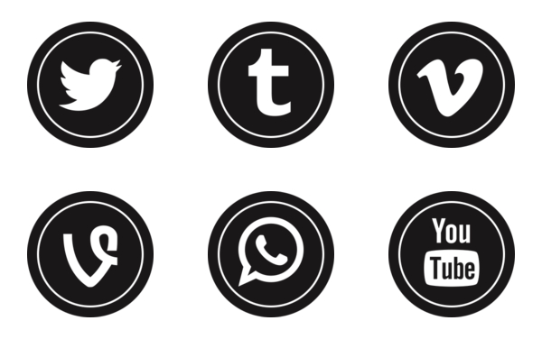 free round glyph social media icons free round glyph social media icons