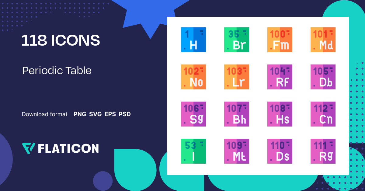 Pack De Iconos Periodic Table Flat Iconos SVG