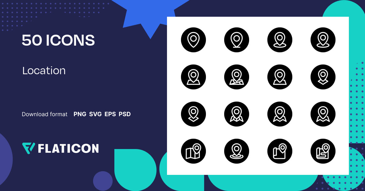 Location Icon Pack | Black fill | 50 .SVG Icons