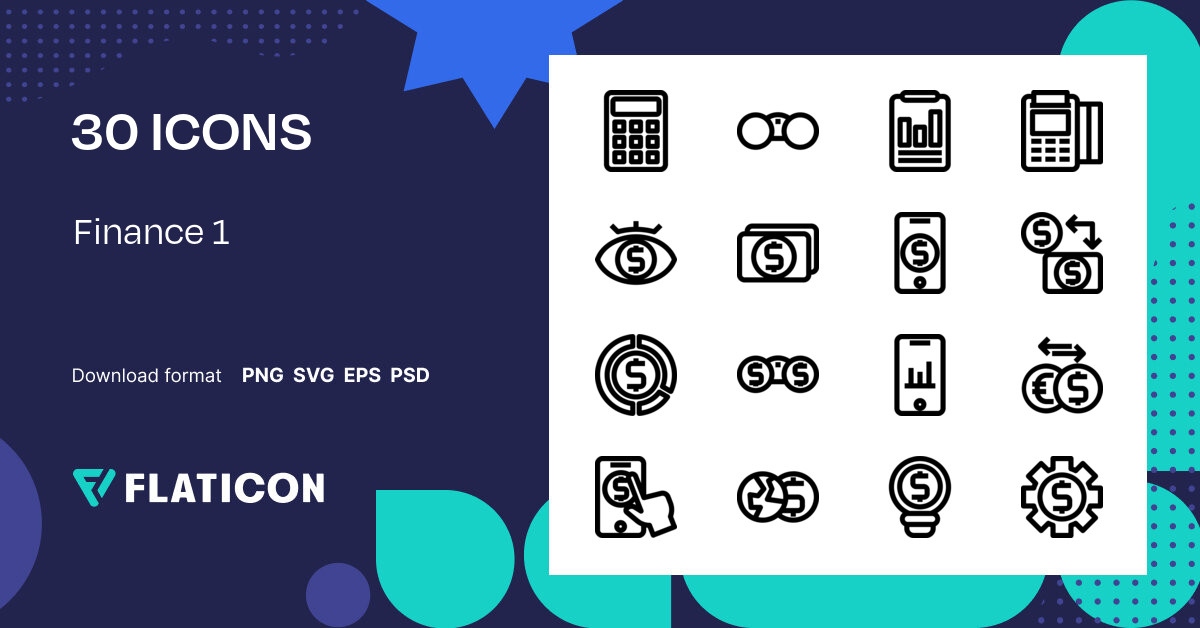 Finance 1 Icon Pack | Outline | 30 .SVG Icons