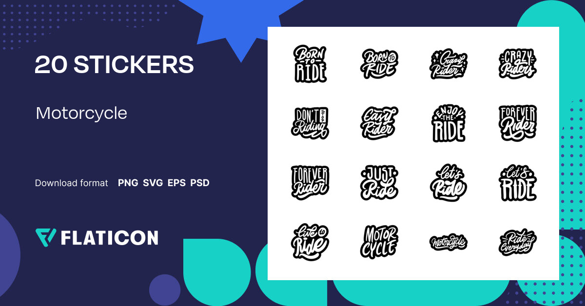 Pack of free Motorcycle stickers (SVG, PNG) | Flaticon