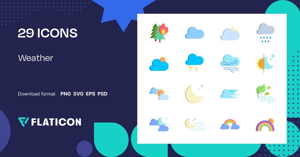 Pack De Iconos Weather Flat Iconos Svg