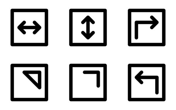 arrow square outline