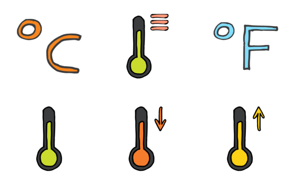 thermometers and forecast doodles