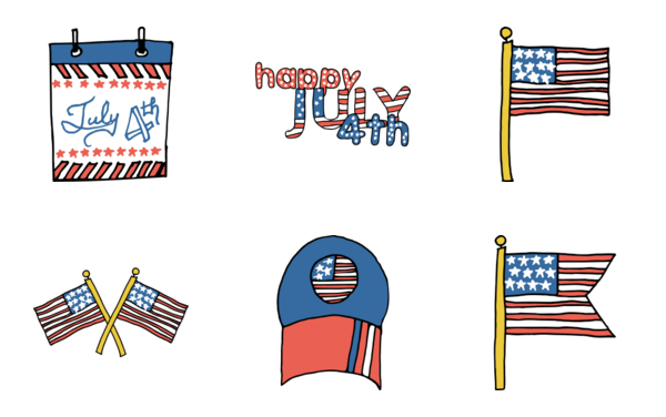 happy july 4th doodles