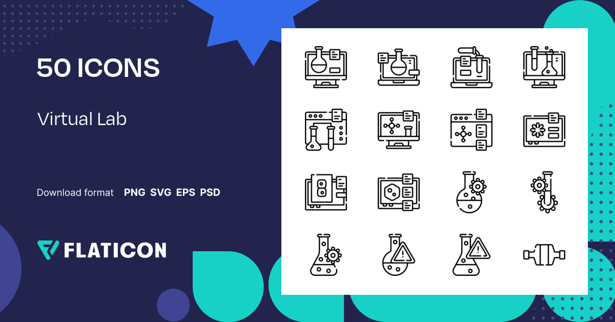 Virtual Lab Icon Pack | Lineal | 50 .SVG Icons