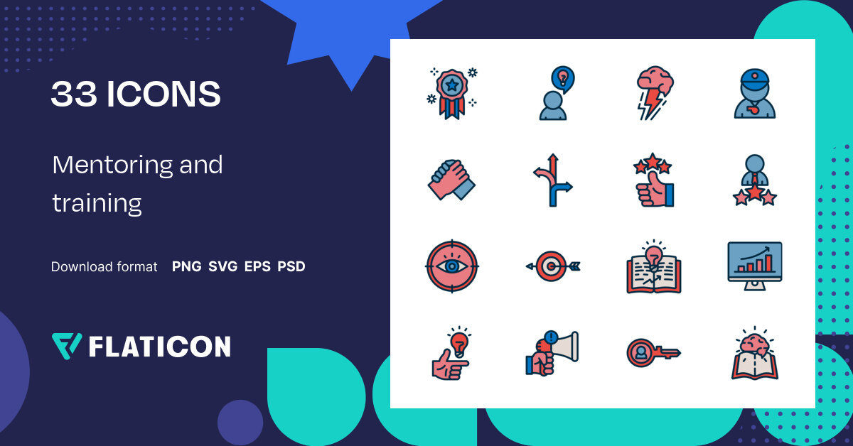 Mentoring and training Icon Pack | Color outline | 33 .SVG Icons