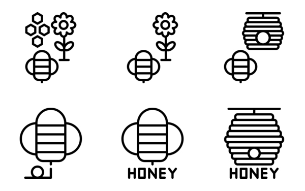 bee flower honey line bee flower honey line