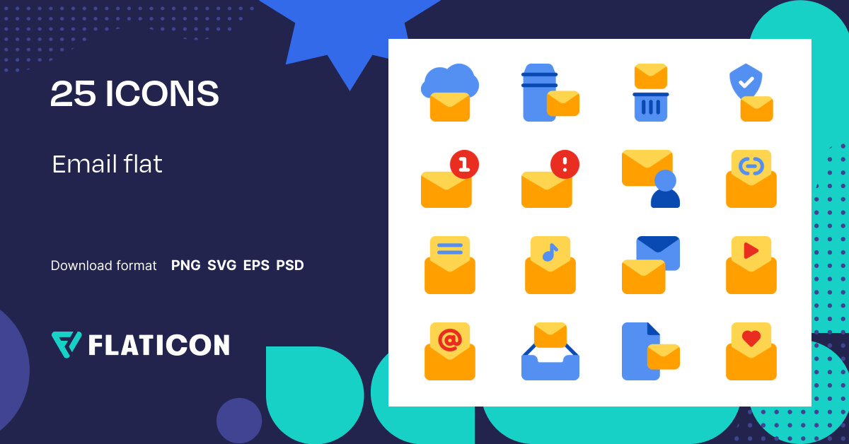 Email flat Icon Pack | Flat | 25 .SVG Icons