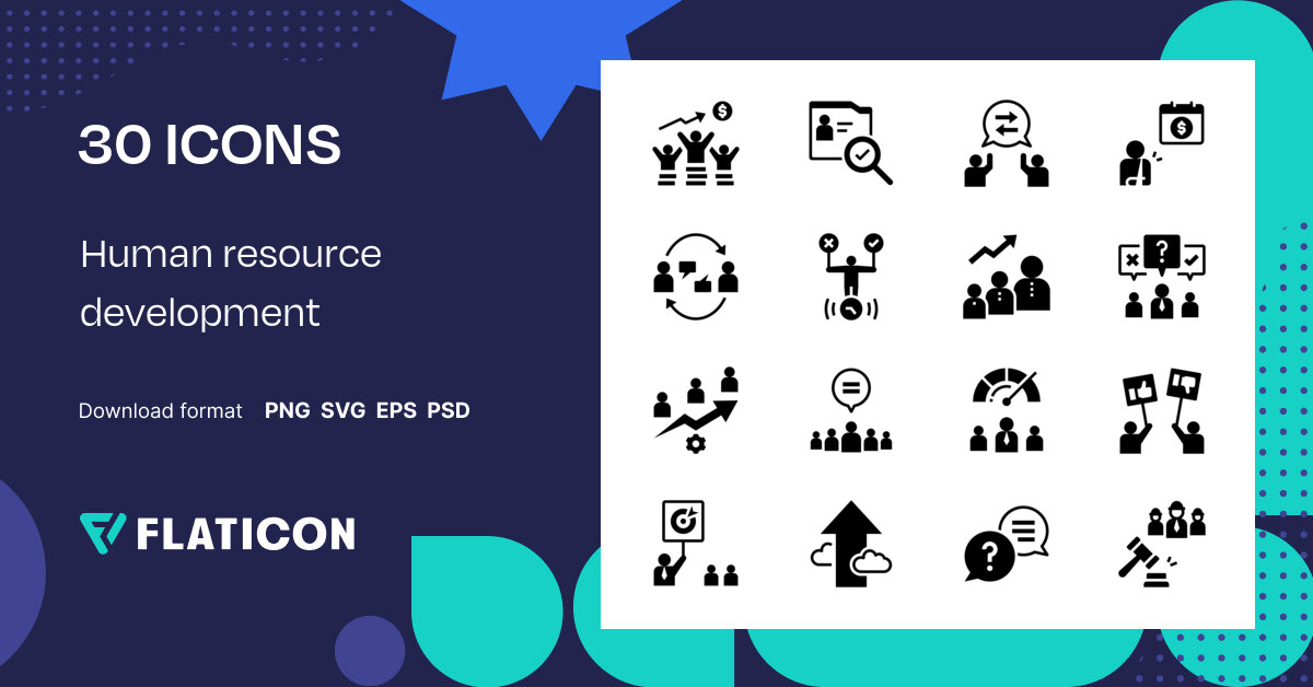Human resource development Icon Pack | Black fill | 30 .SVG Icons