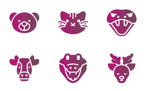 animal head flat gradient icon