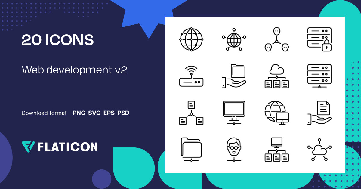 Web development v2 Icon Pack | Outline | 20 .SVG Icons