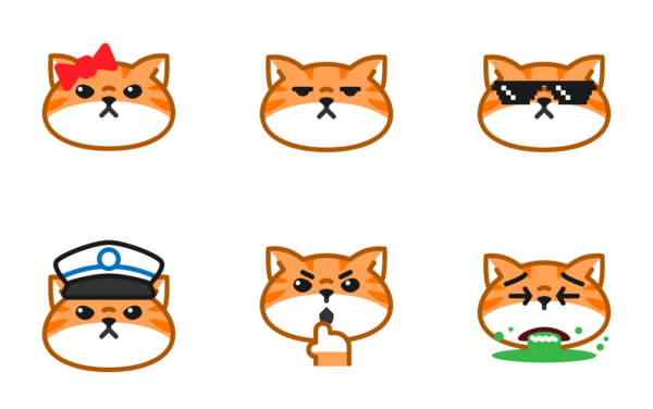 orange cat emoticons