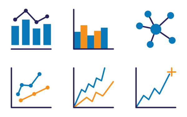 business graphs and charts color