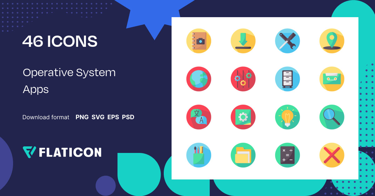 Operative System Apps Icon Pack | Color fill | 46 .SVG Icons