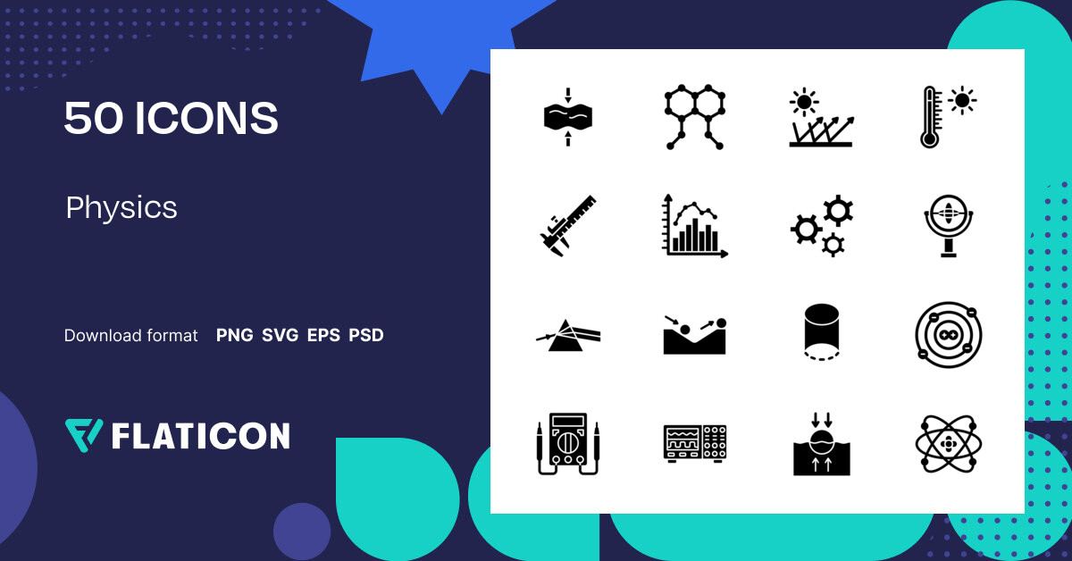 Physics Icon Pack | Black fill | 50 .SVG Icons