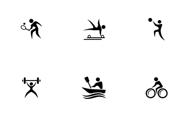 sport gymnast icon set