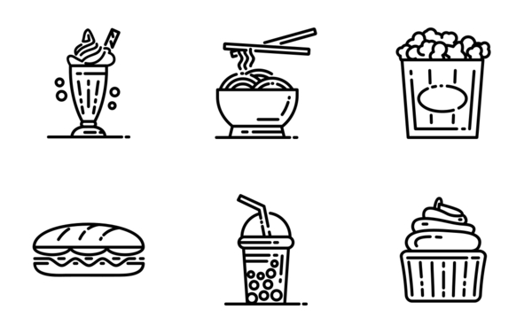 food and drink outline