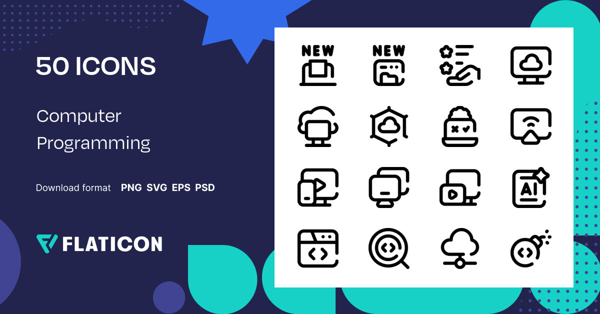 Computer Programming Icon Pack | Outline | 50 .SVG Icons