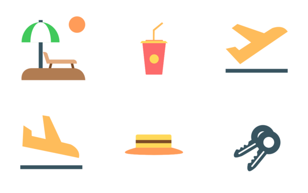 travel and holidays icons