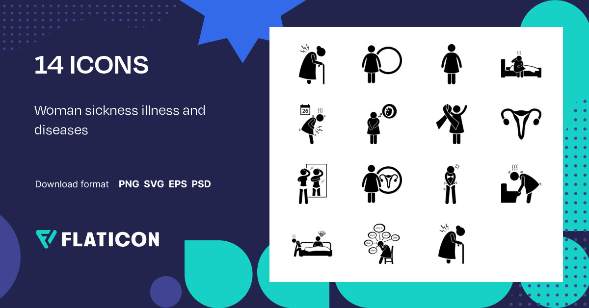 Woman Sickness Illness And Diseases Icon Pack Svg Icons