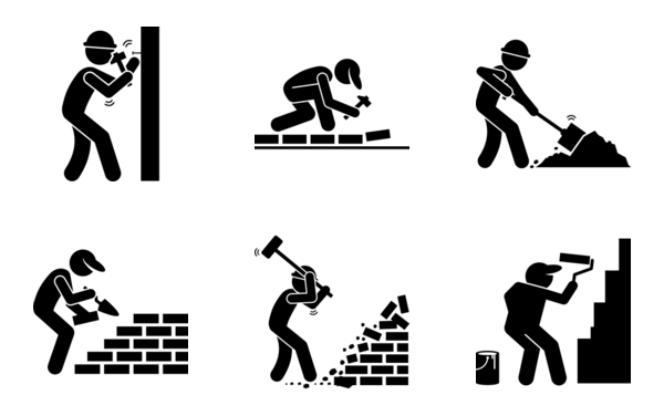 Builders and construction workers Builders and construction workers