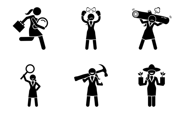 businesswoman being various characters businesswoman being various characters