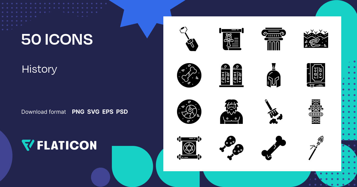 History Icon Pack Black fill 50 .SVG Icons