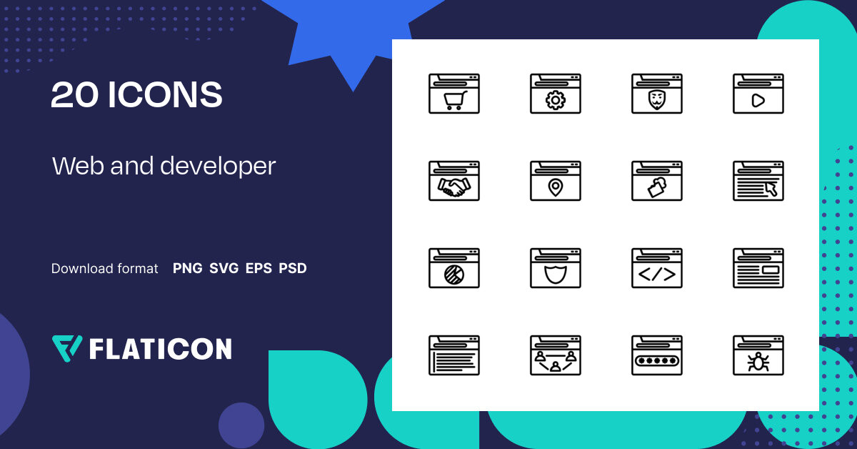 Web And Developer Icon Pack | Outline | 20 .SVG Icons