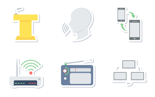 communication  connectivity sticker icons part1