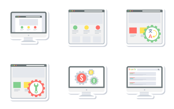 web layout sticker icons