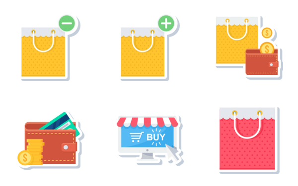 shopping  financial sticker set 2