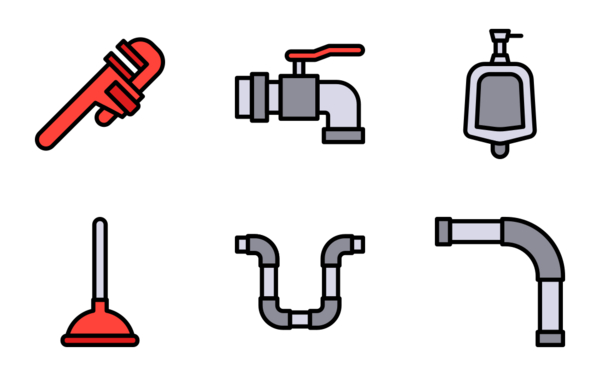 plumber tools filled outline