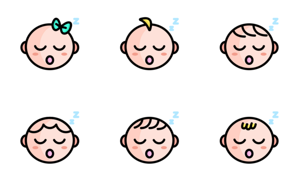 baby sleep child babies kids cute smile face emoji  fill outline