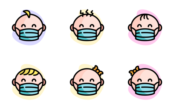 Baby child babies kids mask corona virus  fill outline