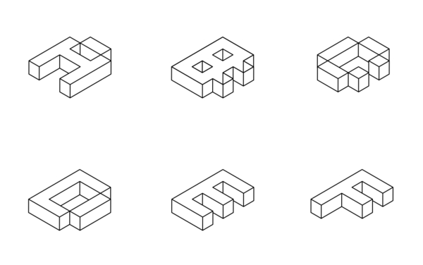 isometric alphabet letters