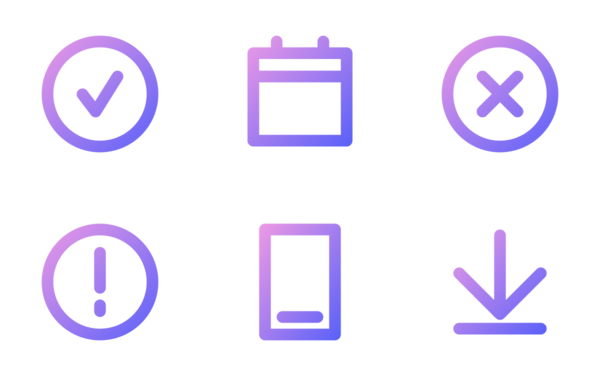 office gradient color icon set