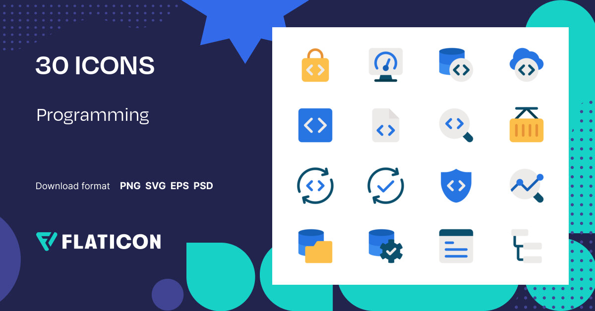 Programming Icon Pack | Color fill | 30 .SVG Icons