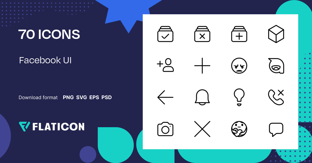 Facebook UI Icon Pack | Black outline | 70 .SVG Icons