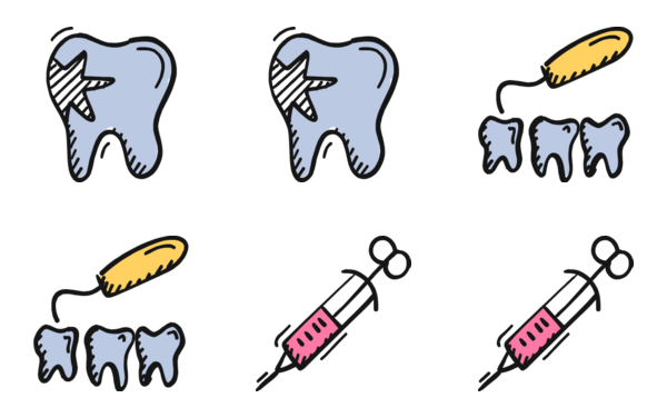 dental care flat doodle
