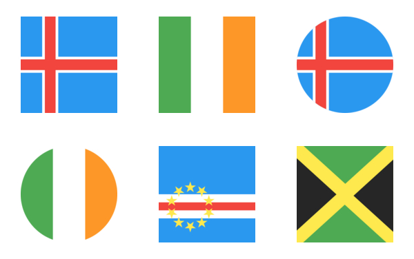 material square world flags