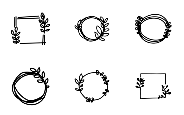 hand drawn wreath border