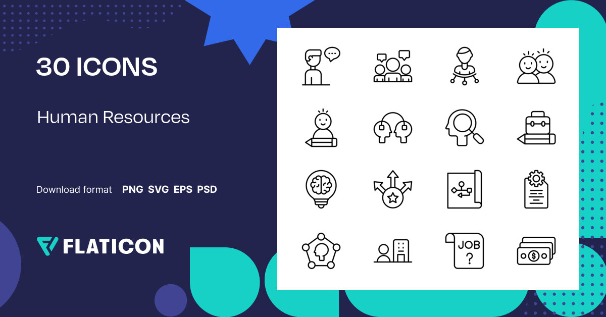 Human Resources Icon Pack | Black outline | 30 .SVG Icons