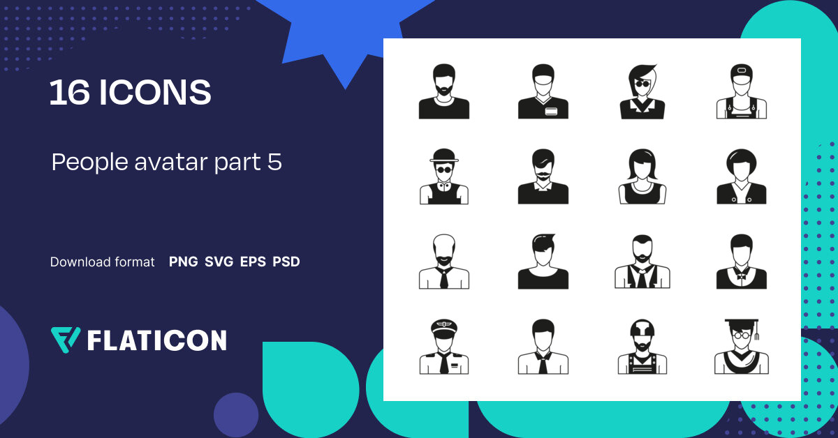 People avatar part 5 Icon Pack | 16 .SVG Icons